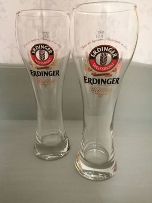 Ποτήρια Erdinger 0,5 Lt, καινούργια, σετ 2 τεμαχίων