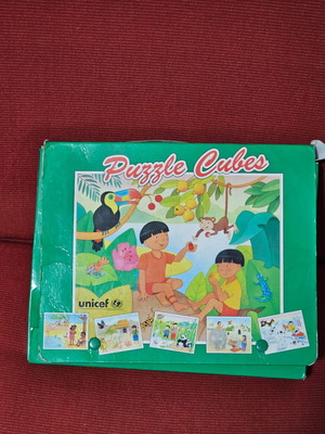 Unicef puzzle cubes used, 6 different images