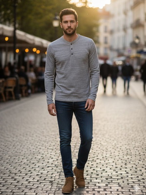 Αντρική μακρυμάνικη μπλούζα Tommy Hilfiger μεταχειρισμένη, γκρι, μέγεθος M