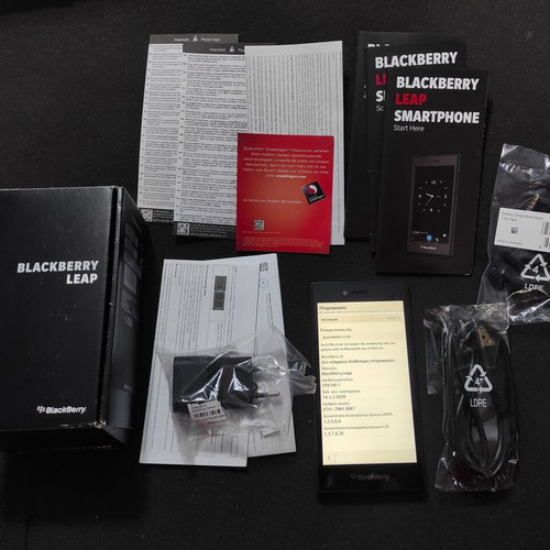 BlackBerry Leap STR100-1 smartphone new with accessories
