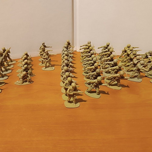 SOLPA 1/32 scale British paratrooper toy soldiers, 51 pcs