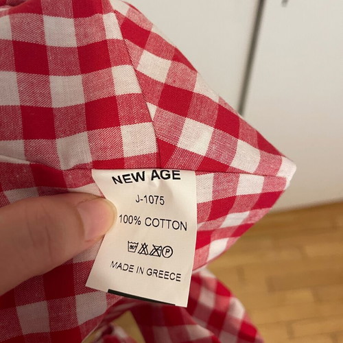 Crop top New Age red and white checked, new, cotton, M/L