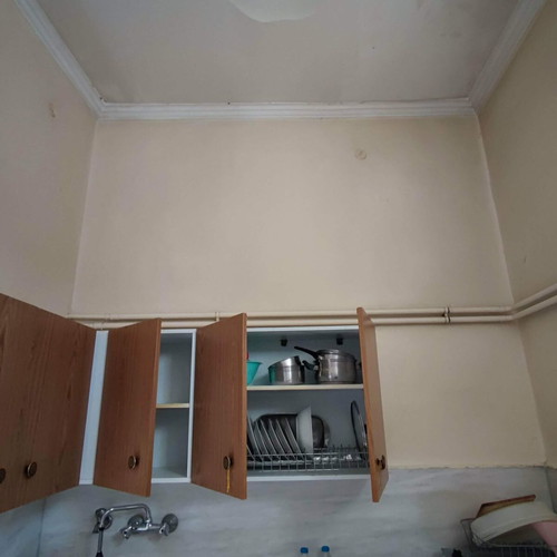 Kitchen cabinets used, two rows made of novopan