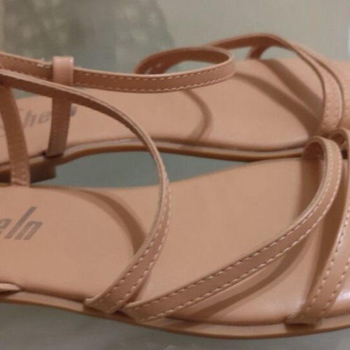 Shein beige flat sandals size 39 like new with soft sole