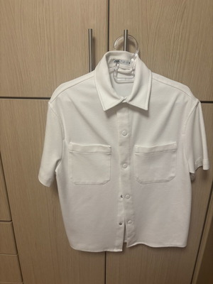 ZARA men's white short-sleeve shirt size S like new