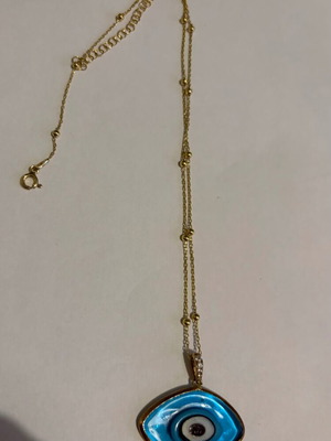 Eye Anna Maria Mazaraki necklace like new, blue and gold