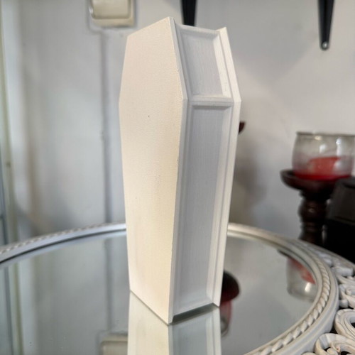 Handmade Coffin-Shaped Jewelry Box White Like New