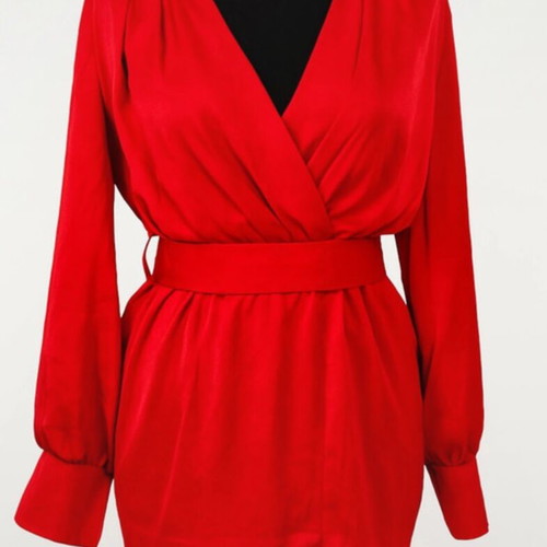 Satin dress red new, unworn with tag size S