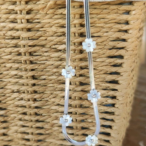 Steel Necklace New White Silver