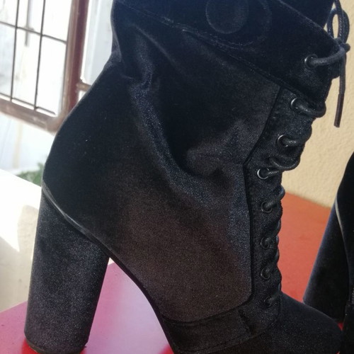 Spot On velvet ankle boots used, black, size 39