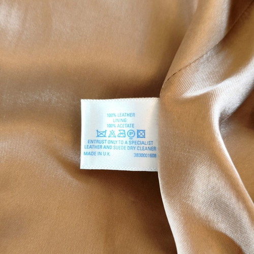 Oasis leather coat beige small like new