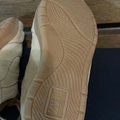 Zara Suede Athletic Shoes like new, size 38, beige