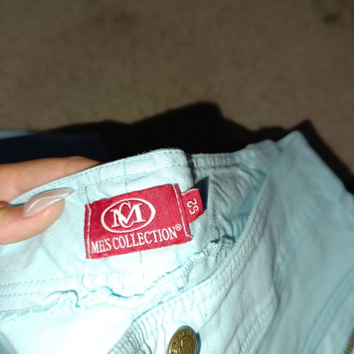 Women's turquoise jean capri size 52 new