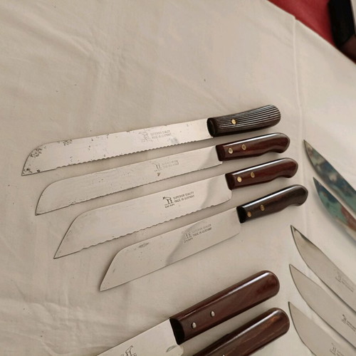 Collection of 12 old vintage Okapi knives from Germany like new