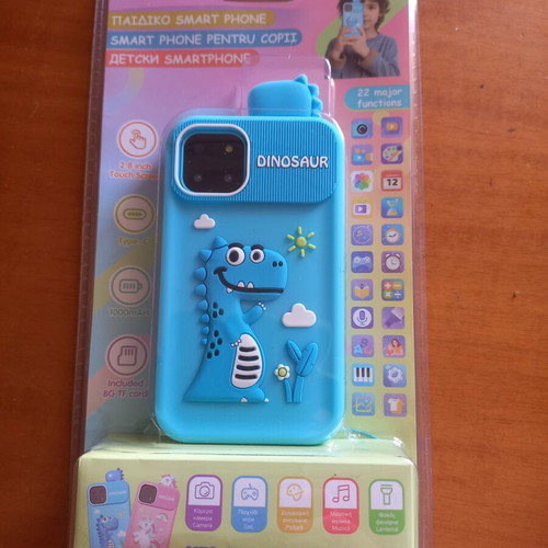 Kids Smart Phone with 2.8-inch touch screen and dinosaur silicone case