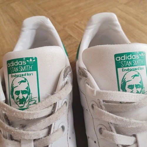Adidas Stan Smith shoes used, size 36.5, white and green