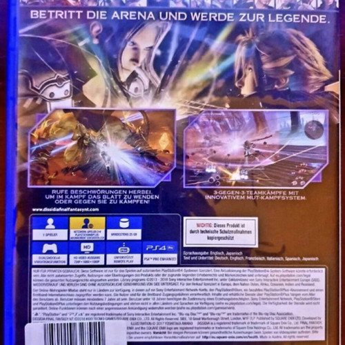 Dissidia Final Fantasy NT για PlayStation 4 σαν καινούργιο με γερμανικό εξώφυλλο και πλήρες αγγλικό μενού