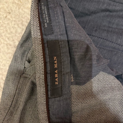 Zara men's gray fabric pants like new, size L