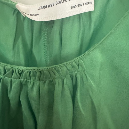 Zara women's sleeveless blouse like new, green, size S