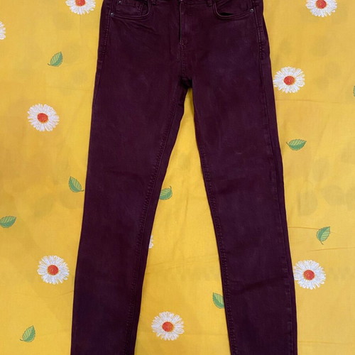 Zara jeans used, slim fit, burgundy, size M