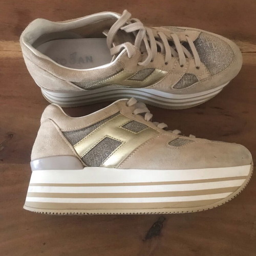 Hogan women's sneakers with 5 cm flatform used, size 38.5