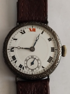Omega vintage 1910 ελβετικό ρολόι χειρός μεταχειρισμένο, ασημένιο και λευκό