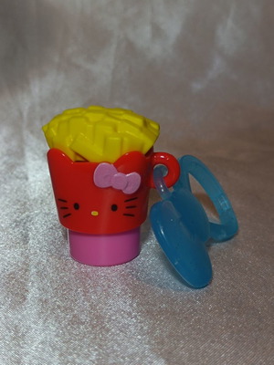 Hello Kitty & Badtz-Maru stamp with fries design, purple