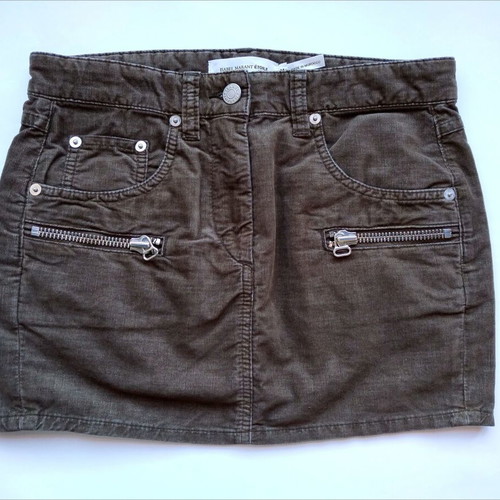 Isabel Marant Etoile Corduroy Mini Skirt New Olive Green Size XS