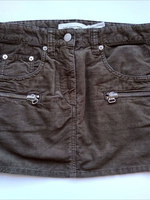 Isabel Marant Etoile Corduroy Mini Skirt New Olive Green Size XS