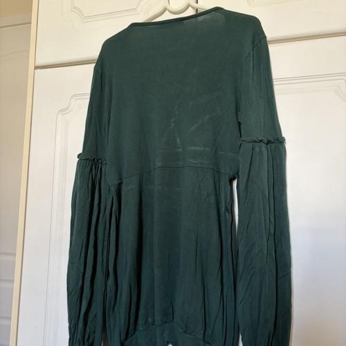 Green blouse with front tie used, Rouge Paris, small size