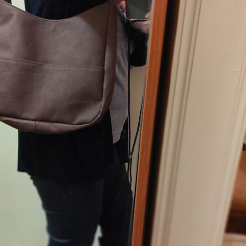 Brown shoulder bag new with external pocket