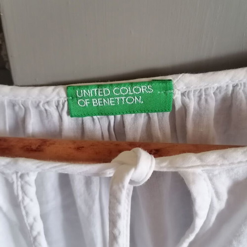 Benetton women's shirt 100% cotton used, white