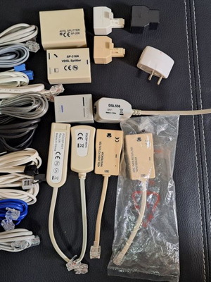 RJ11 telephone cable pack new, 10 pieces with filters and adapters