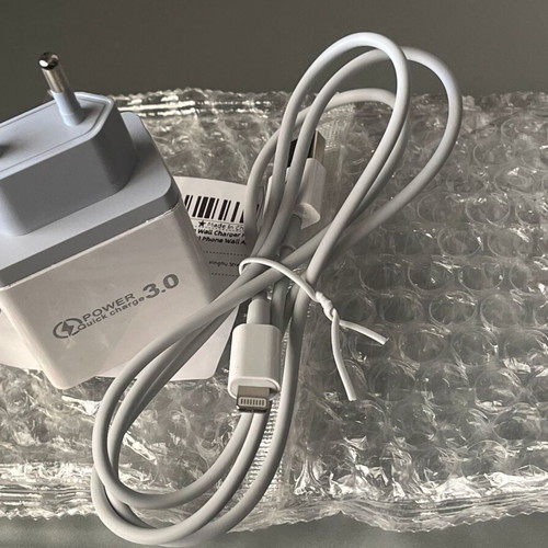Charger set 3.0 USB & USB-C PD 20W with Lightning cable for iPhone new