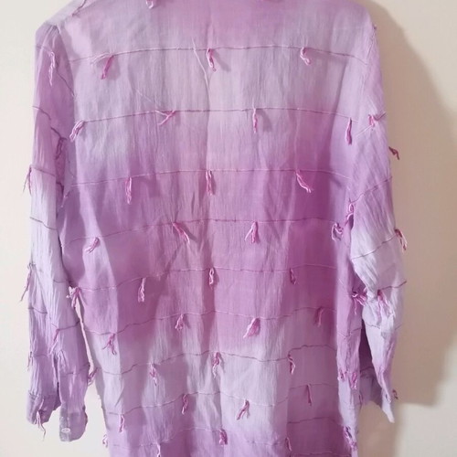 Long women's shirt used, cotton, lilac ombre, versatile