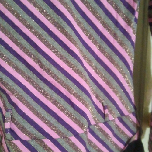 Cotton blouse dress medium with shiny golden stripes like new
