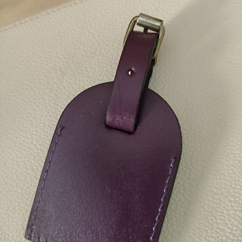 Etro leather bag charm tag holder, purple