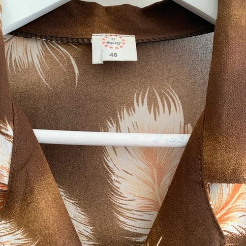 Shirt XL used, brown and orange, semi-transparent with shoulder pads