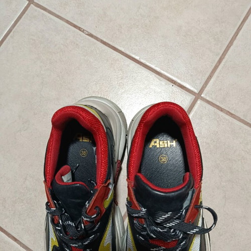 Ash leather sneakers like new, size 38, black and red