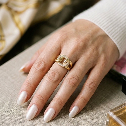 Steel rings new, gold-colored