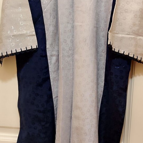 Ethnic maxi kaftan dress blue with handmade details