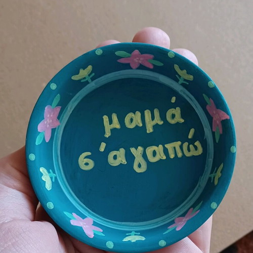 Decorative jewelry dish new, handmade, with "Mom I love you" dedication
