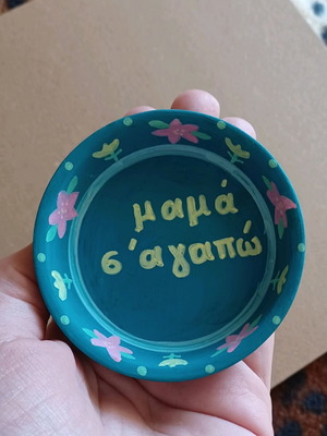 Decorative jewelry dish new, handmade, with "Mom I love you" dedication