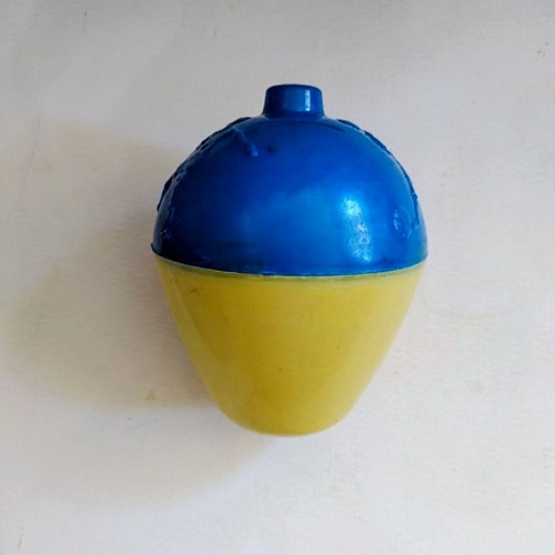 Vintage children's piggy bank with footballer design, 60s-70s