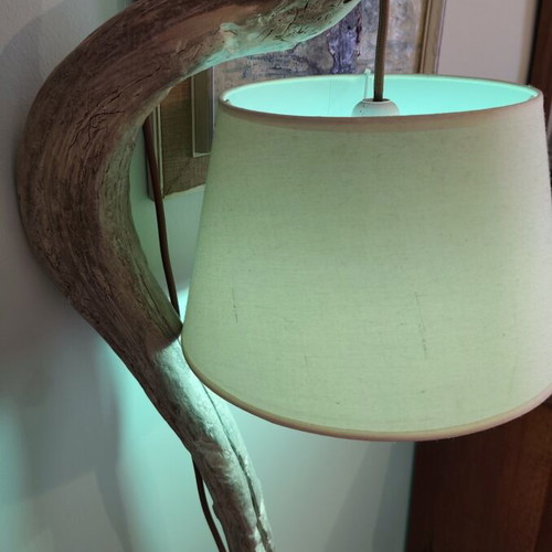 Handmade floor lamp from driftwood like new