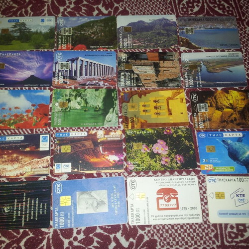Phone cards used, pack of 20 pieces