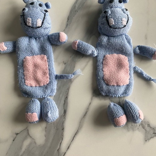 Knitted animals used, set of 2 handmade