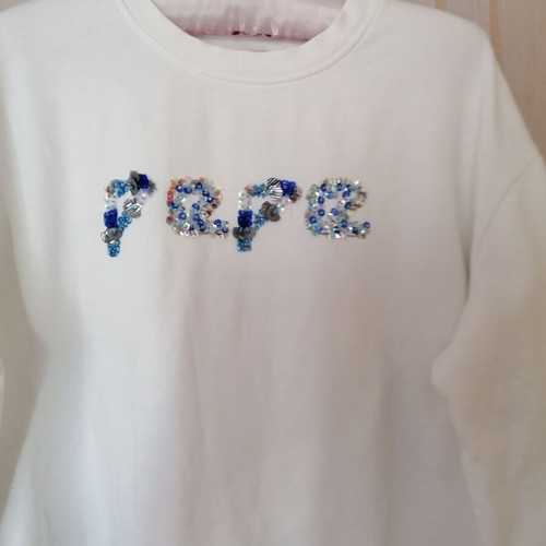 Pepe Jeans sweatshirt XL, white with bead decoration
