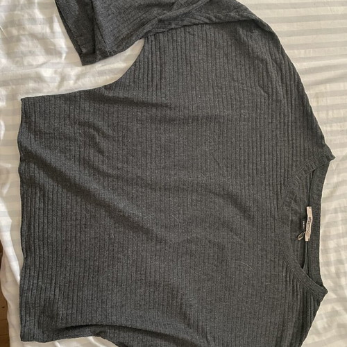 Attrattivo long-sleeve blouse loose fit with batwing sleeves and rib fabric size S, dark gray