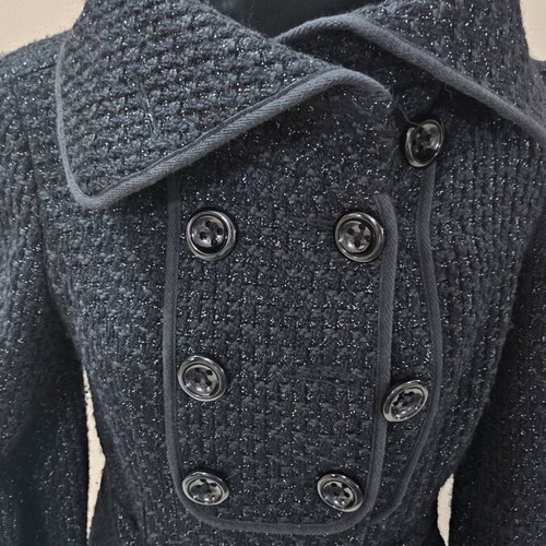 JLo Wool Coat like new with silver thread weave, size S